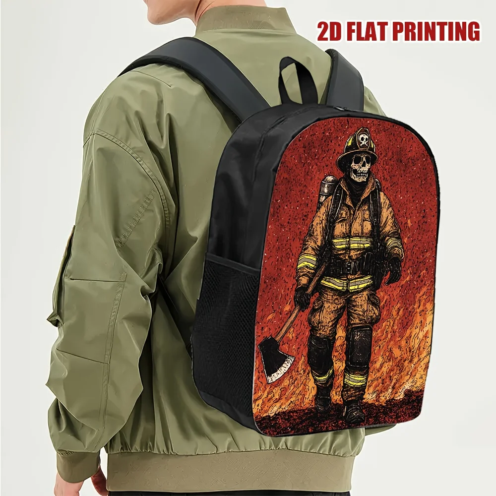 

1 firefighter hero backpack with firefighter print and axe design - lightweight and durable school bag for boys and girls