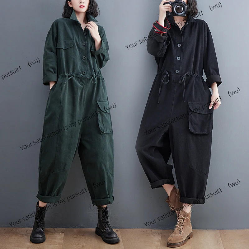 

ZOCI-Loose One-Piece Pants Women's Artistic Versatile plus Size Casual Pants Autumn New Sle Inteated Dr Pants Commute Sle
