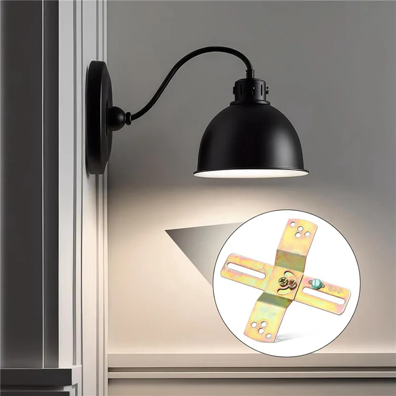 

IALJ-4 Sets Light Fixture Mounting Bracket,4 Inch Cross-Shaped Mount Bracket Light Crossbar Bracket With Screws