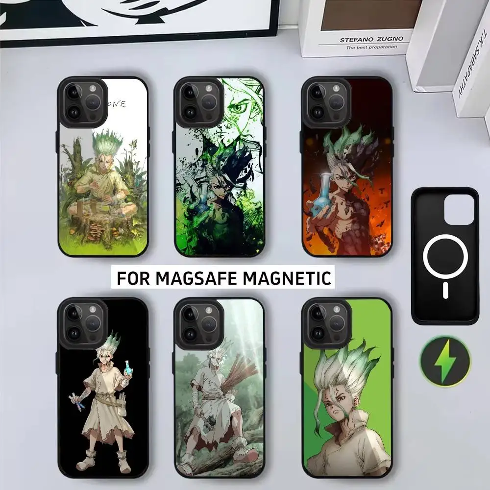 

D-Dr.STONE S-Senku I-Ishigami-es Phone Case For iPhone17,16,15,14,13,12,11 Plus,Pro Magnetic with Magsafe Wireless Charging