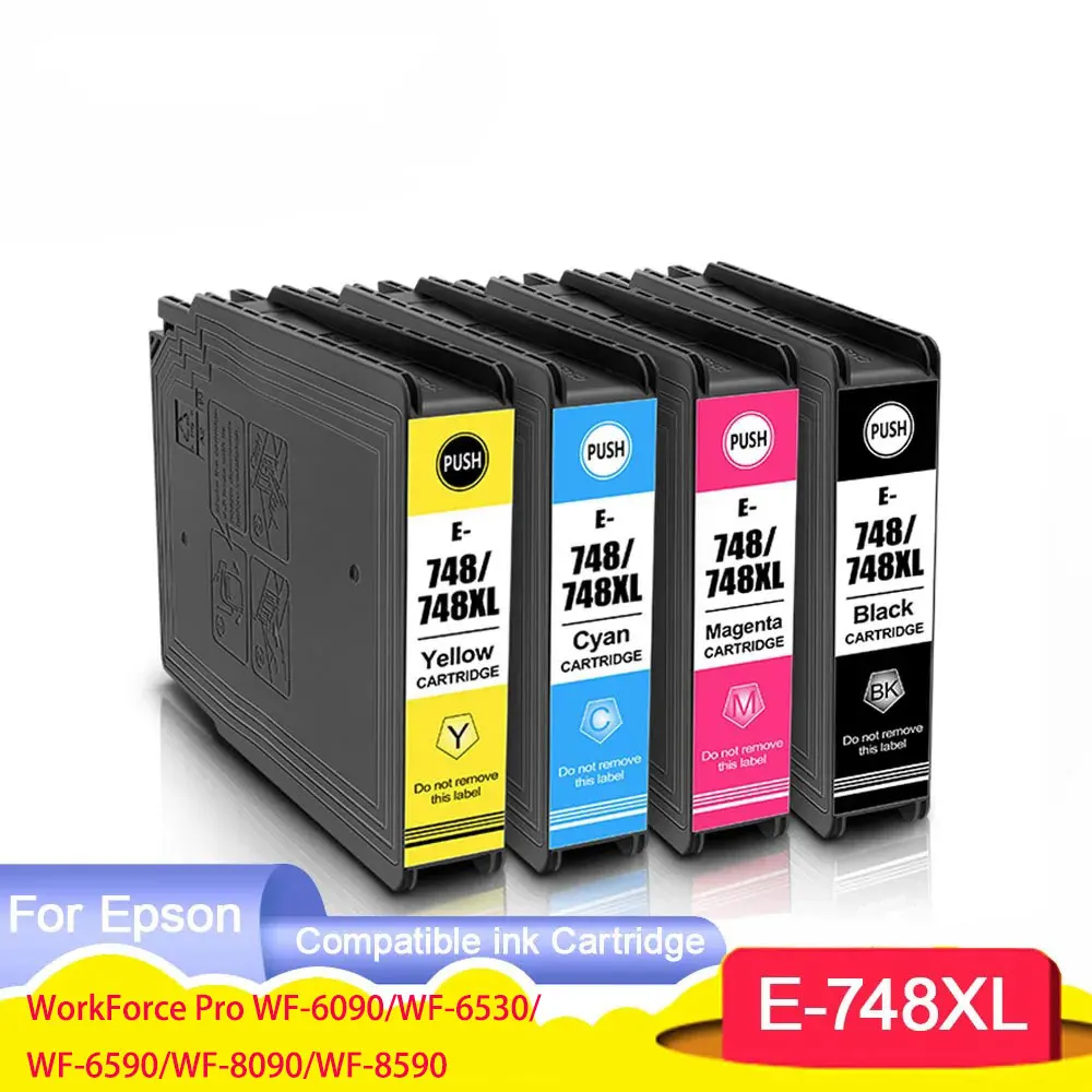 

Совместимый картридж 748 XL T748 T748XL 748XL T748XL для принтера Epson WorkForce Pro WF-6090 WF-6530 WF-6590 WF-8090 WF-8590