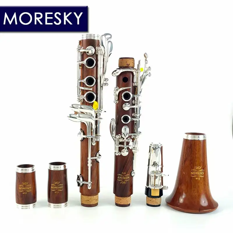 مورسكي الخشب الأحمر المهنية الكلارينيت Bb خشب الورد الكلارينيت مفاتيح فضية الخشب الصلب Sib Klarnet M12 #1