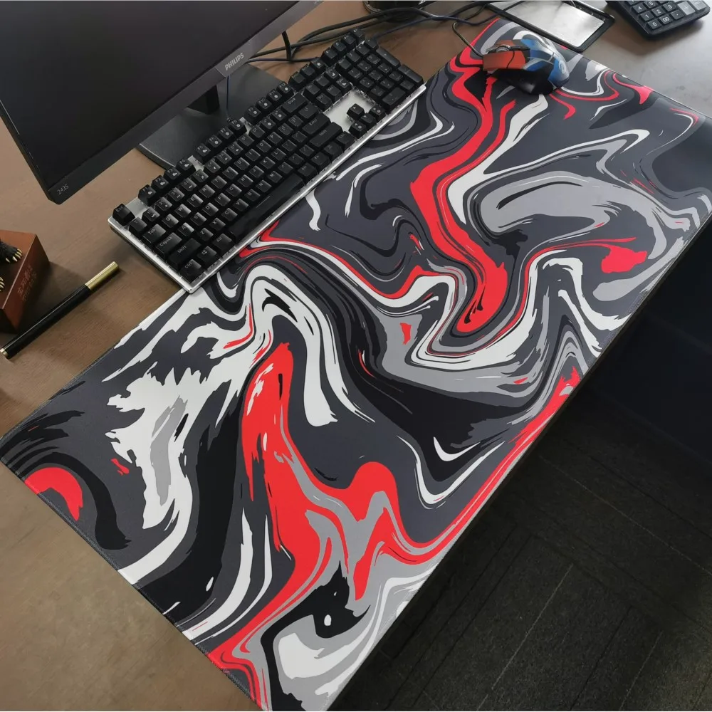 Large Strata Liquid Mouse Pad For Gamer Mausepad Gaming Speed Keyboard Pads Mous Mat Office Desk Protector Mat 60x30cm Rug