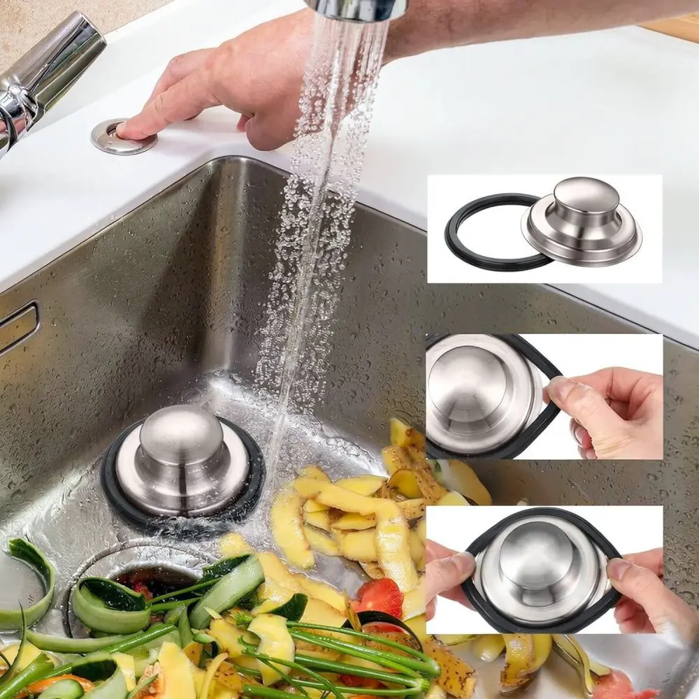 Garbage Disposal Splash Guard Kitchen Sink Drain Strainer Stopper Set Stainless Steel Basin Plumbing Hardware