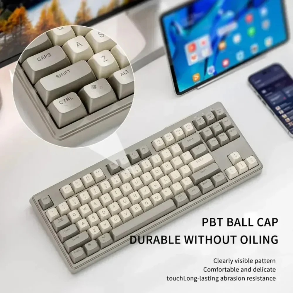 Yp m87 Hintergrund beleuchtung drahtlose mechanische 2,4g Bluetooth-kompatible Dual-Mode-Tastatur 87 Tasten personal isierte Tastatur für Laptop-Tablet