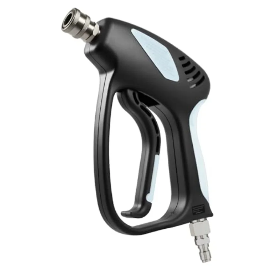 

Short Pressure Washer Gun - 3/8" Male Plug Swivel and 1/4 Quick Connector Coupler - 4000 PSI Max and 10.5 GPM Car Wash