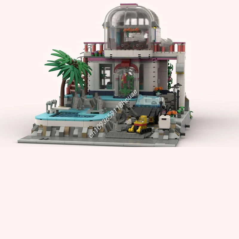 3376 peças moc modular piscina paraíso edifícios modulares blocos de construção brinquedo de natal para desenvolver paciência e presente concentrado