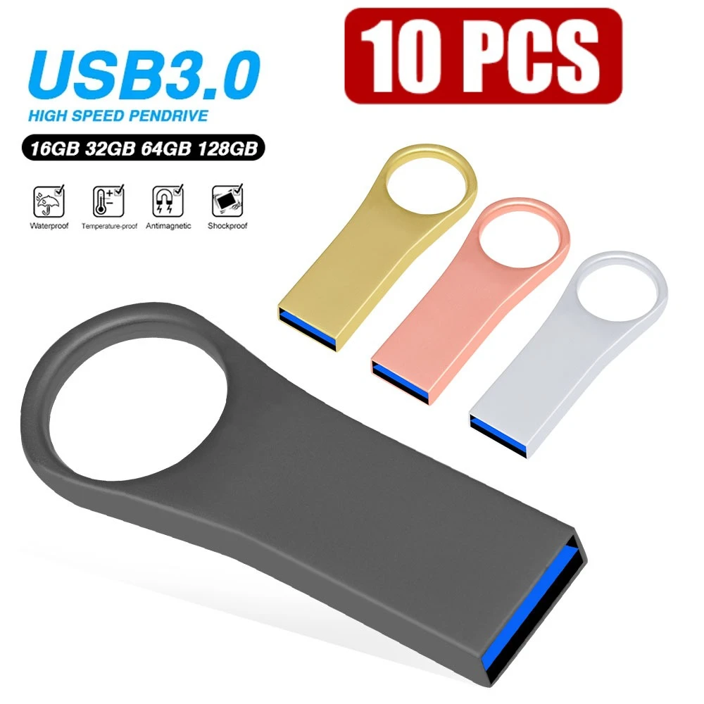 

10 шт./лот USB 3.0 PenDrive 8 ГБ 16 ГБ 32 ГБ Cle USB флэш-накопители 64 ГБ 128 ГБ флэш-накопитель высокоскоростной портативный Memoria Usb Stick