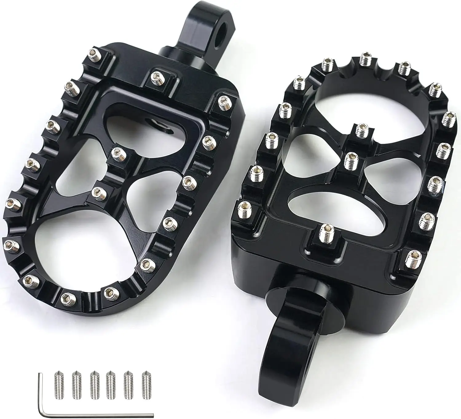 

CNC Motorcycle Wide Foot Pegs Aluminum 360° Rotating Adjustable Compatible with Dyna Fatboy Iron Sportster