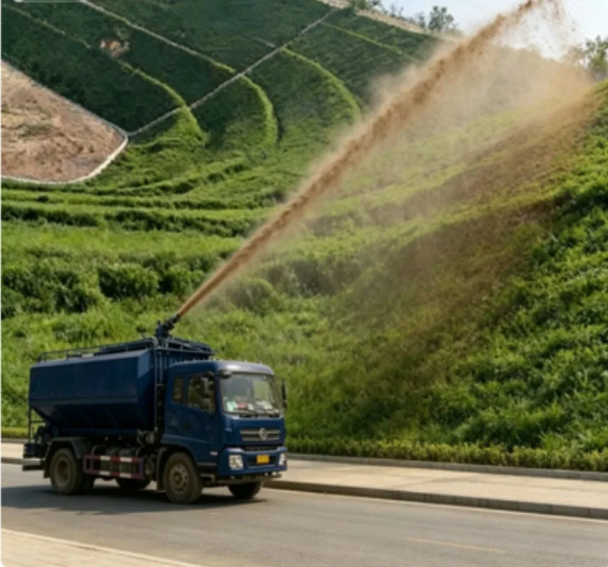 

Hydroseeder for Steep Rocky Slope – High Pressure Pump, 100m Spray Distance