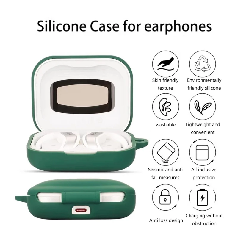 Earphones Case Protective Silicone Cover Lightweight AntiScratch Case for 1MORE S70 Earphones Full Protections Housing