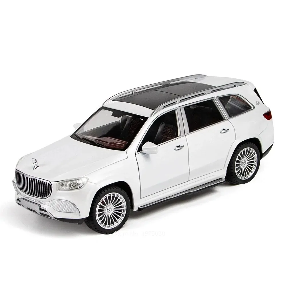 1:24 Maybach GLS600 Legierung Autos Miniaturmodelle Spielzeug Druckguss Fahrzeuge Modelle Sound Licht Zurückziehen Auto Dekoration für Kinder