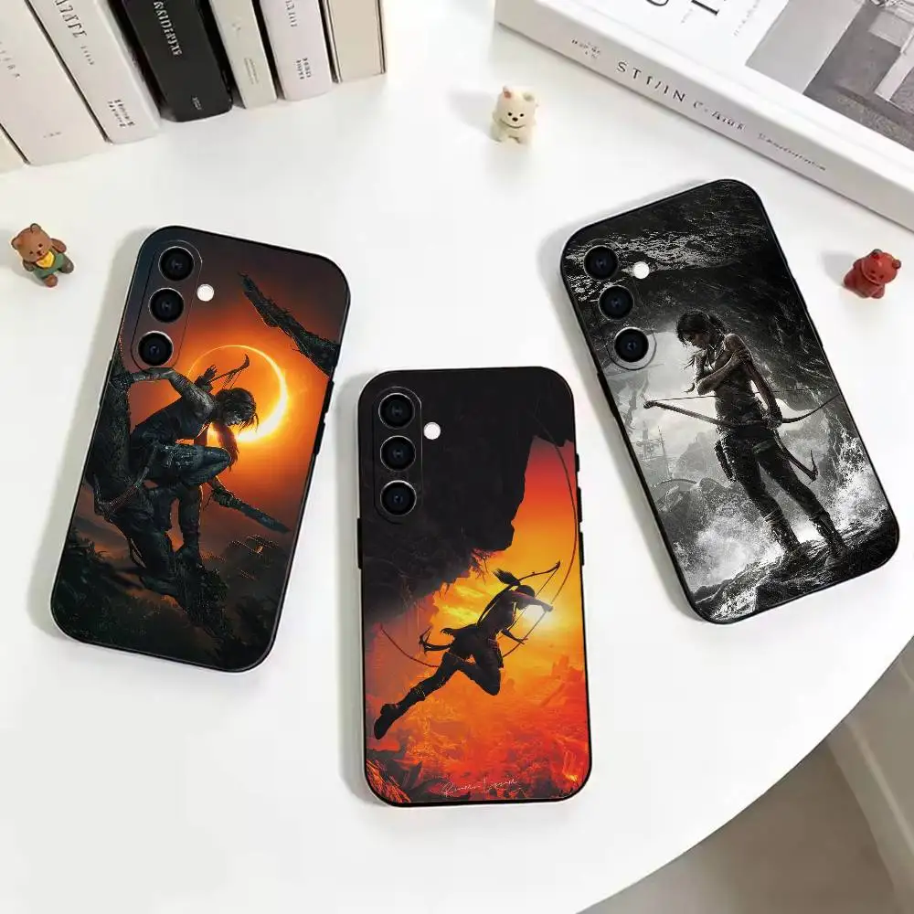 Game Tomb Raider Lara Croft  Phone Case For Samsung Galaxy A73, A72,A70,A53,A52,A51,Soft Silicone Black Cover