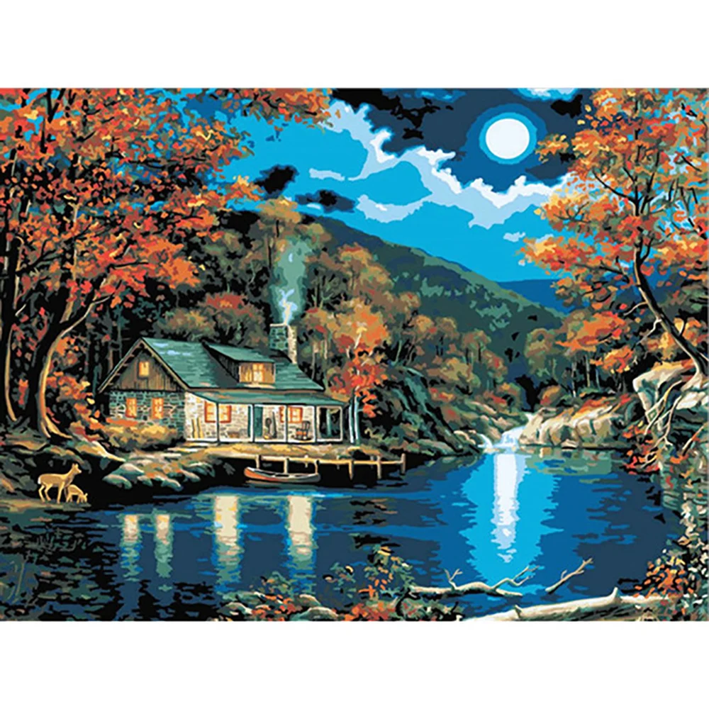 

5D DIY Diamond Embroidery Riverside Scenery DIY Diamond Painting Landscape Decoration Mosaic Cross Stitch Birthday Gift