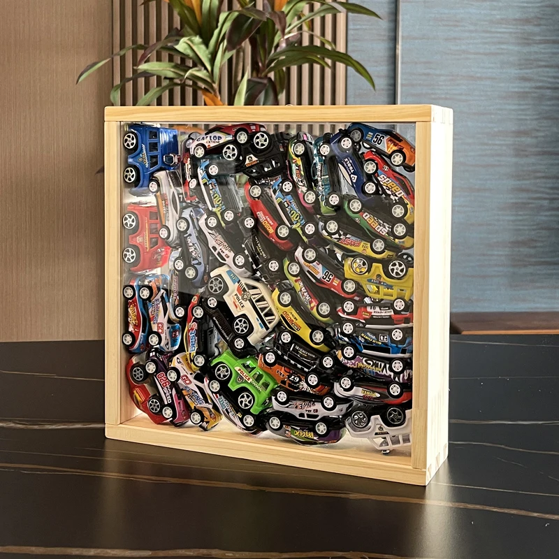 Solid Wood Acrylic Storage Photo Frame, Transparent Display Case For Car Models, Miniature Toys, Dried Flowers Picture Frame