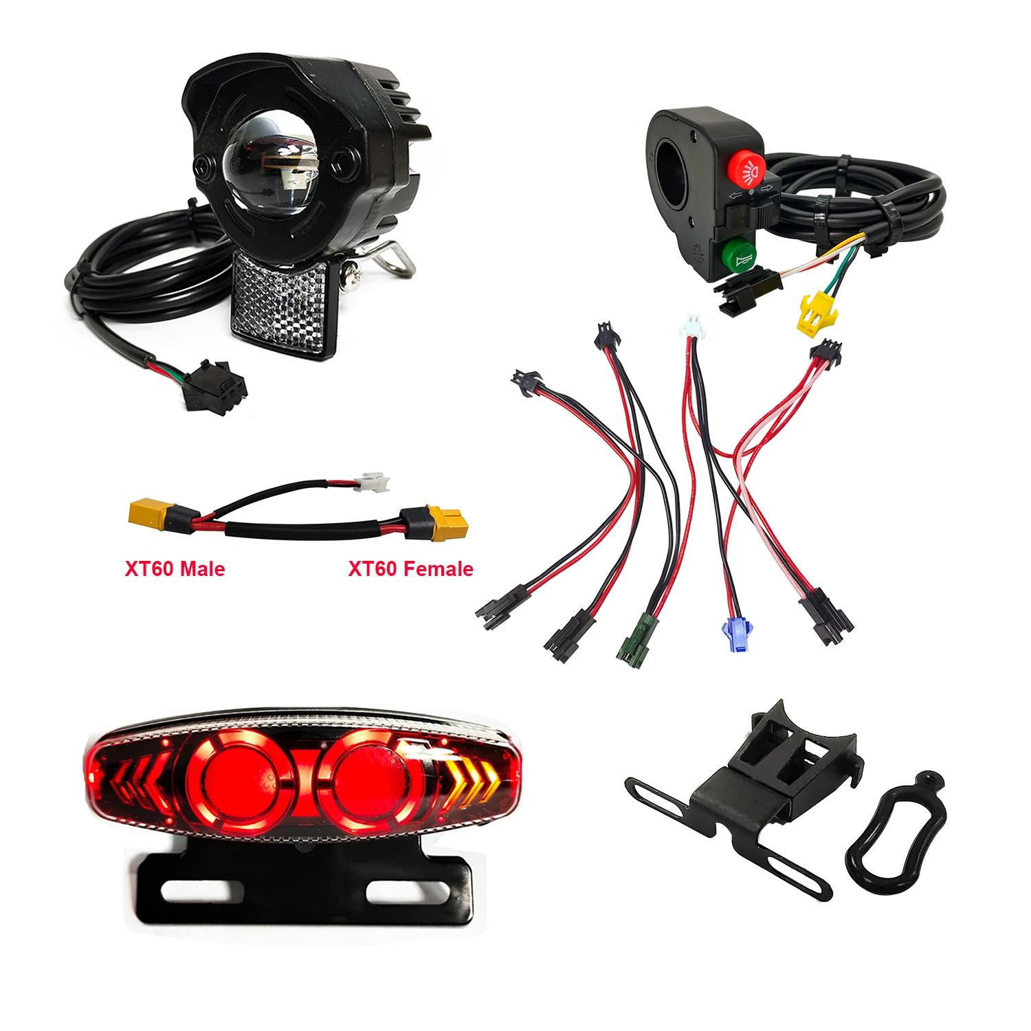 EBKE Ebike Electric Bicycle Frontlight Rearlight Turn Signal Brakelight Set 24V 36V 48V 60V For Mountain City Folding Road Bike