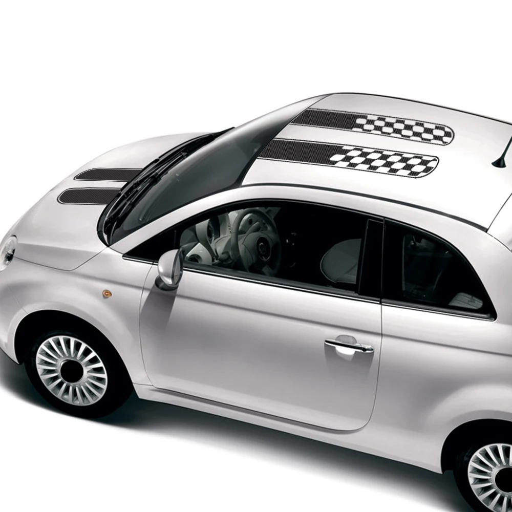 لشركة فيات 500 سيارة ملصق بولي كلوريد الفينيل السيارات هود سقف ملصق مائي عدة الفينيل فيلم مقاوم للماء المركبات ملصق اكسسوارات السيارات الديكور الخارجي