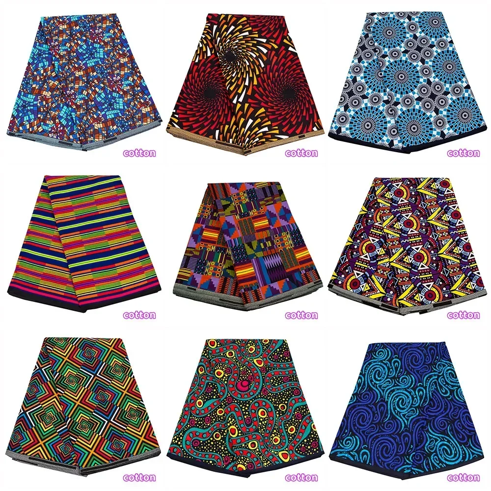 

Bazin Riche Ankara Fabric African Real Wax Print Cotton 100% Tissus Wax Africain Patchwork Fabric for Dress A-52