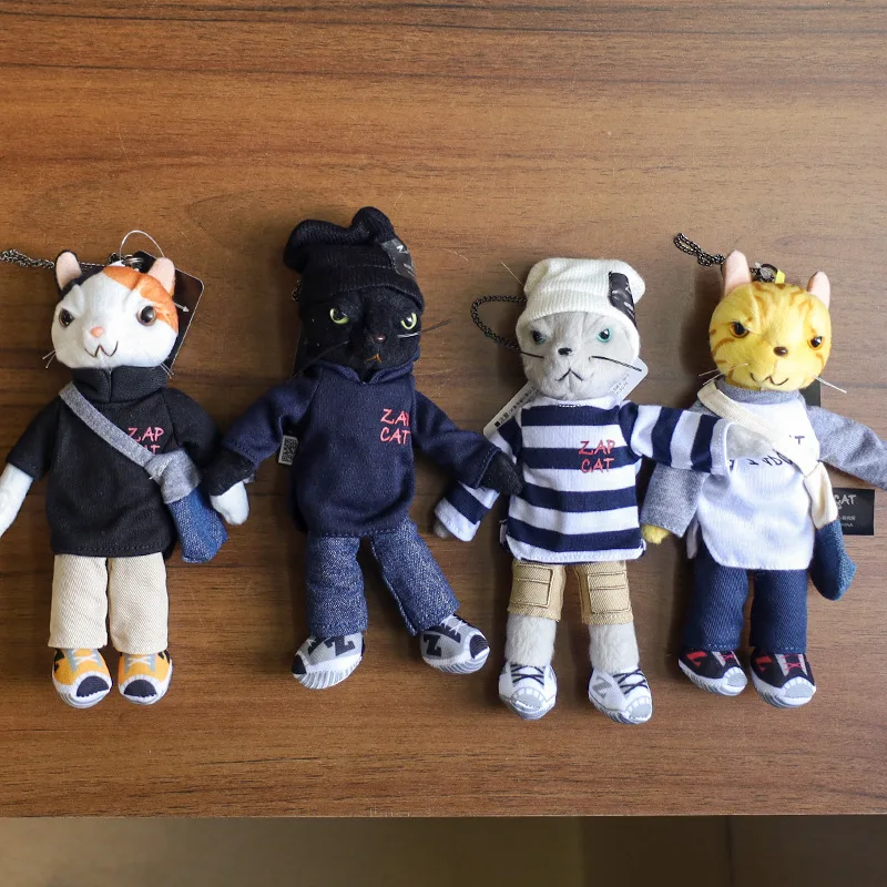 2026 New Cartoon Cool Cat Pulling Cat Plush Pendant Doll Cute Kitten Bag Pendant Doll Female Bag Pendant Children's Gift
