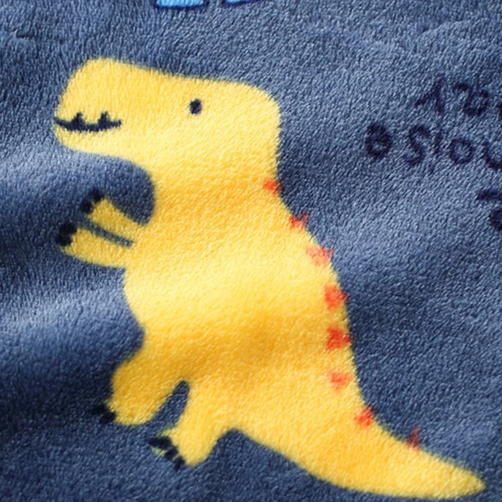 New Autumn and Winter Children\'s Bathrobe Plush Dinosaur Cartoon Flannel warm Pajamas Baby Nighty