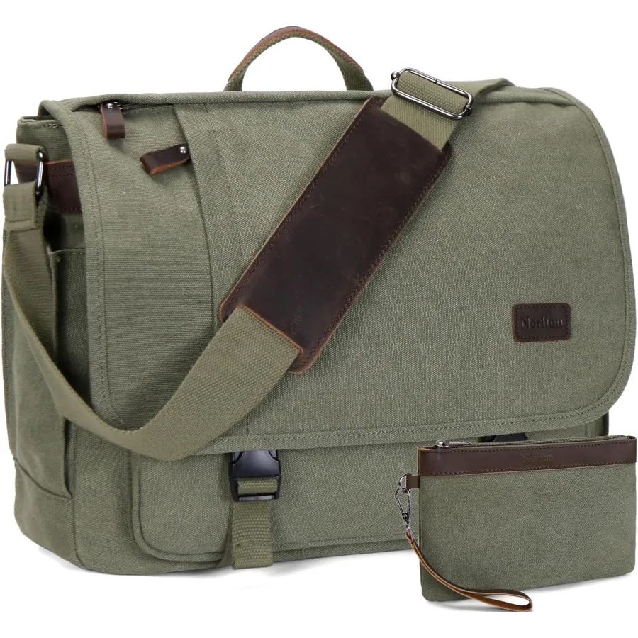 

Nerlion Messenger Bag for Men 1717.3 Inch Laptop Bag Canvas Waterresistant Computer Bag Shoulder Bag Work Briefcase Bookbag for