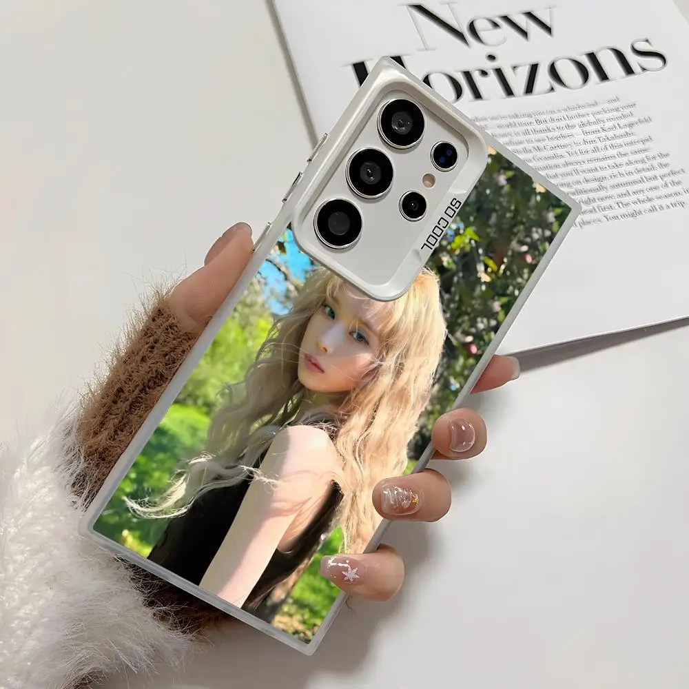 เคสโทรศัพท์ Winter Aespa สำหรับ Samsung Galaxy S25 Edge S24 S23 S22 S21 S20 Ultra ซิลิโคนหลากสี เคสโทรศัพท์สีเงิน