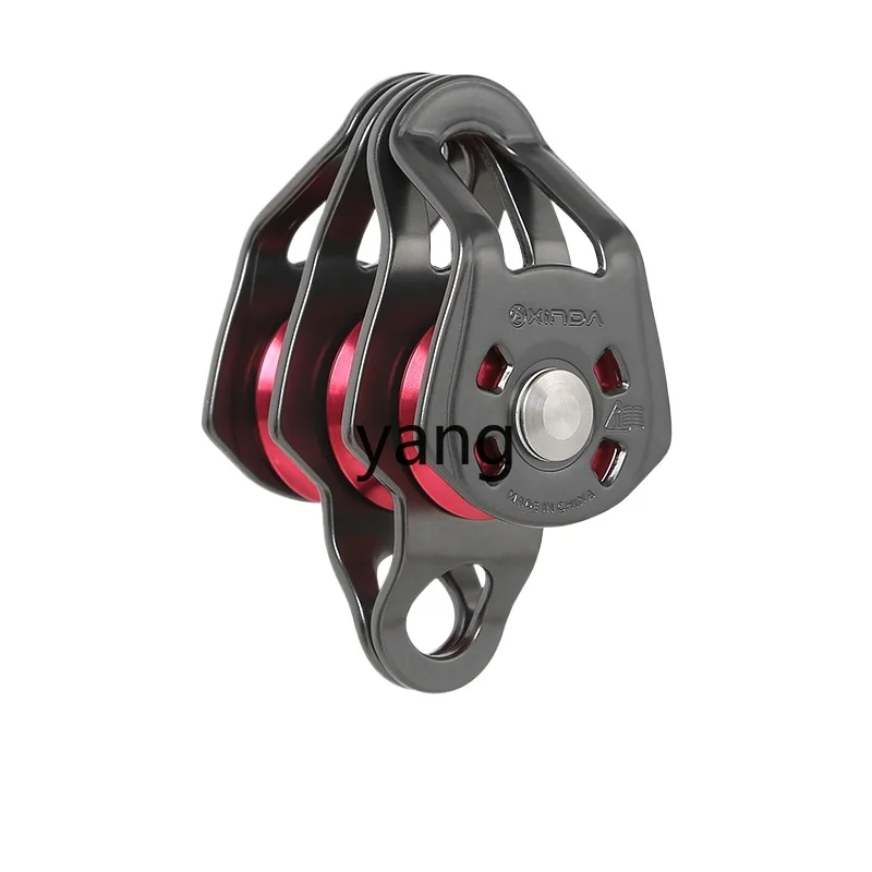 Yjq Three Pulley with Bearing with Hanging Point Pulley Block Outdoor Mountaineering Hoisting Roller