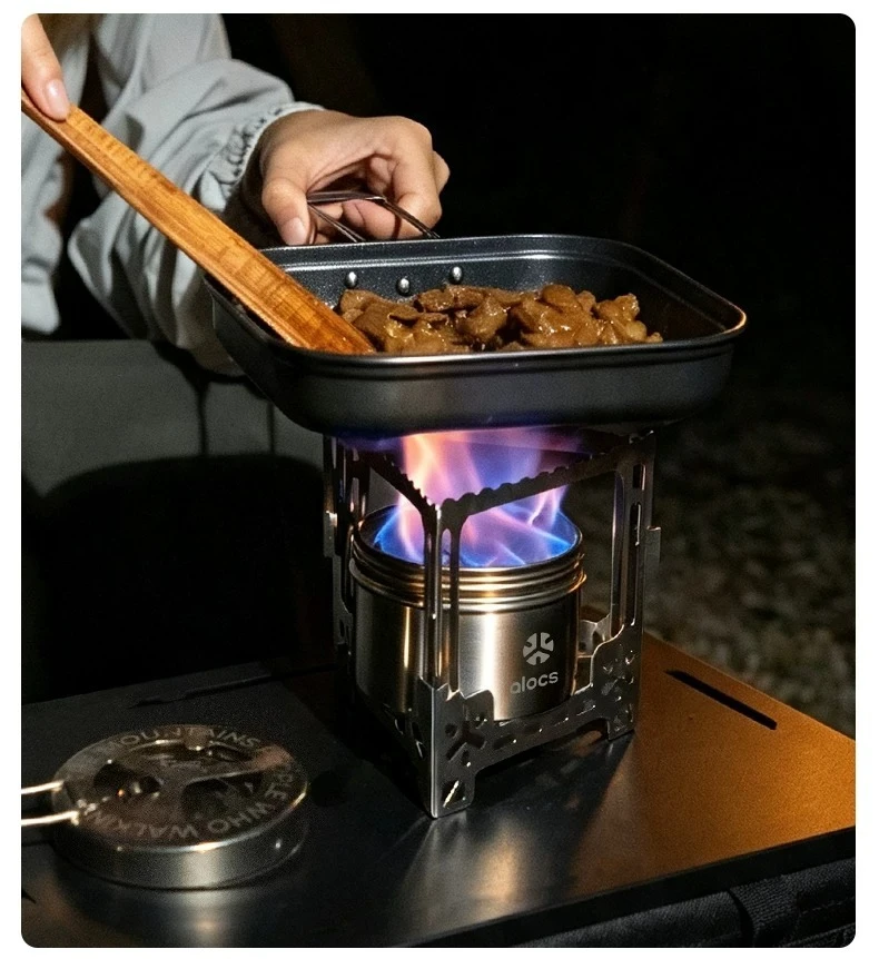 Alocs Outdoor-Camping, Picknick, Drehflammen-Alkoholkocher, Alkoholkocher zum Braten – Detail 21