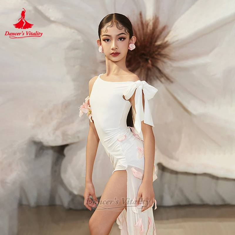 الكبار المراهقين اللاتينية الرقص زهرة الديكور فساتين رشيقة تخصيص حجم حيوية راقصة تشاتشا سامبا مسابقة الملابس #5