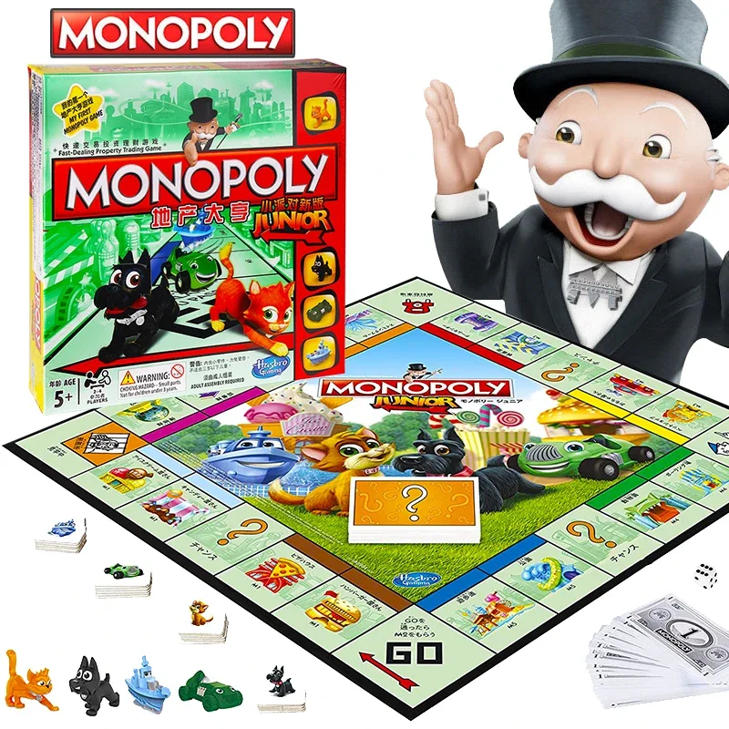 Hasbro Real Estate Tycoon Little Party Monopoly Figure Board Game Interactive Children\'s Educational Fun Portable Toy