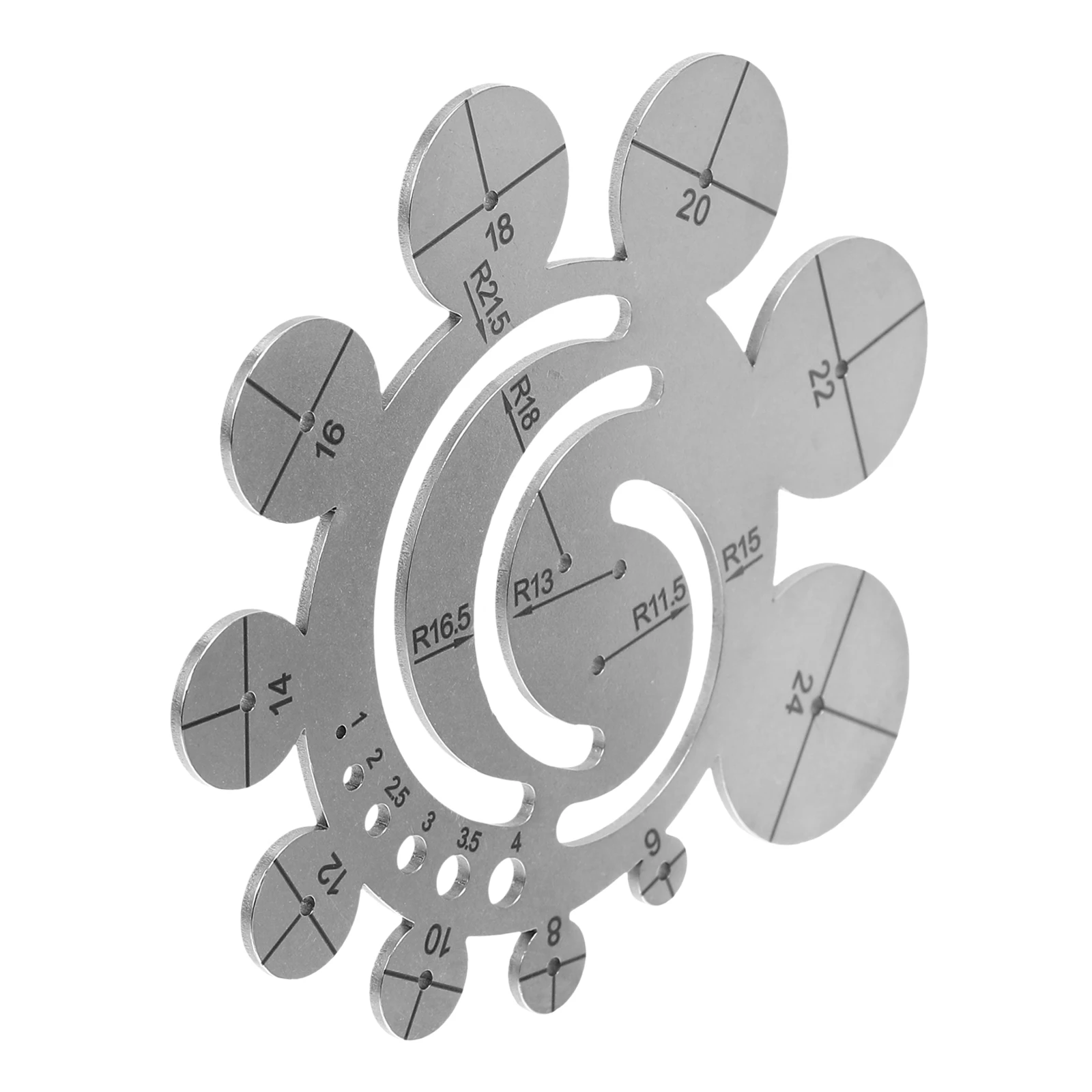 

Ruler Metal Template Cutting Tool DIY Mold Multi-use Die Crafting Tools Stainless Steel Circular Scale For