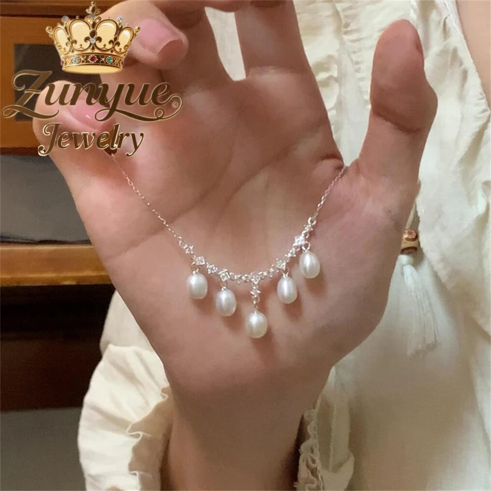 

Water Drop Tassel Pendant, Pearl Necklace, Collarbone Chain, Light Luxury And Niche Design, High-End Neckchain Accessory Charms