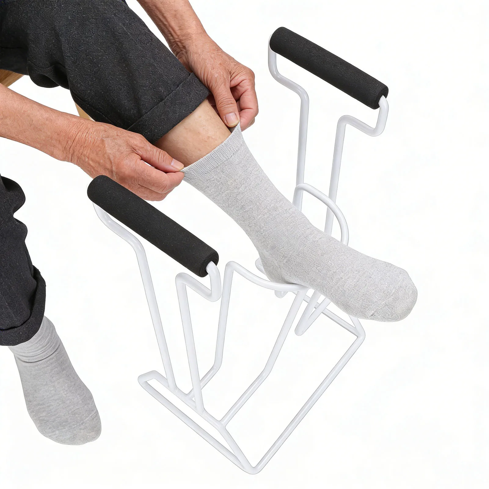 Compression Sock Dressing Aid Compression Sock Aid Device Zinc Alloy Easy Slip On Stocking Aid for 16 Inches Leg Circumference