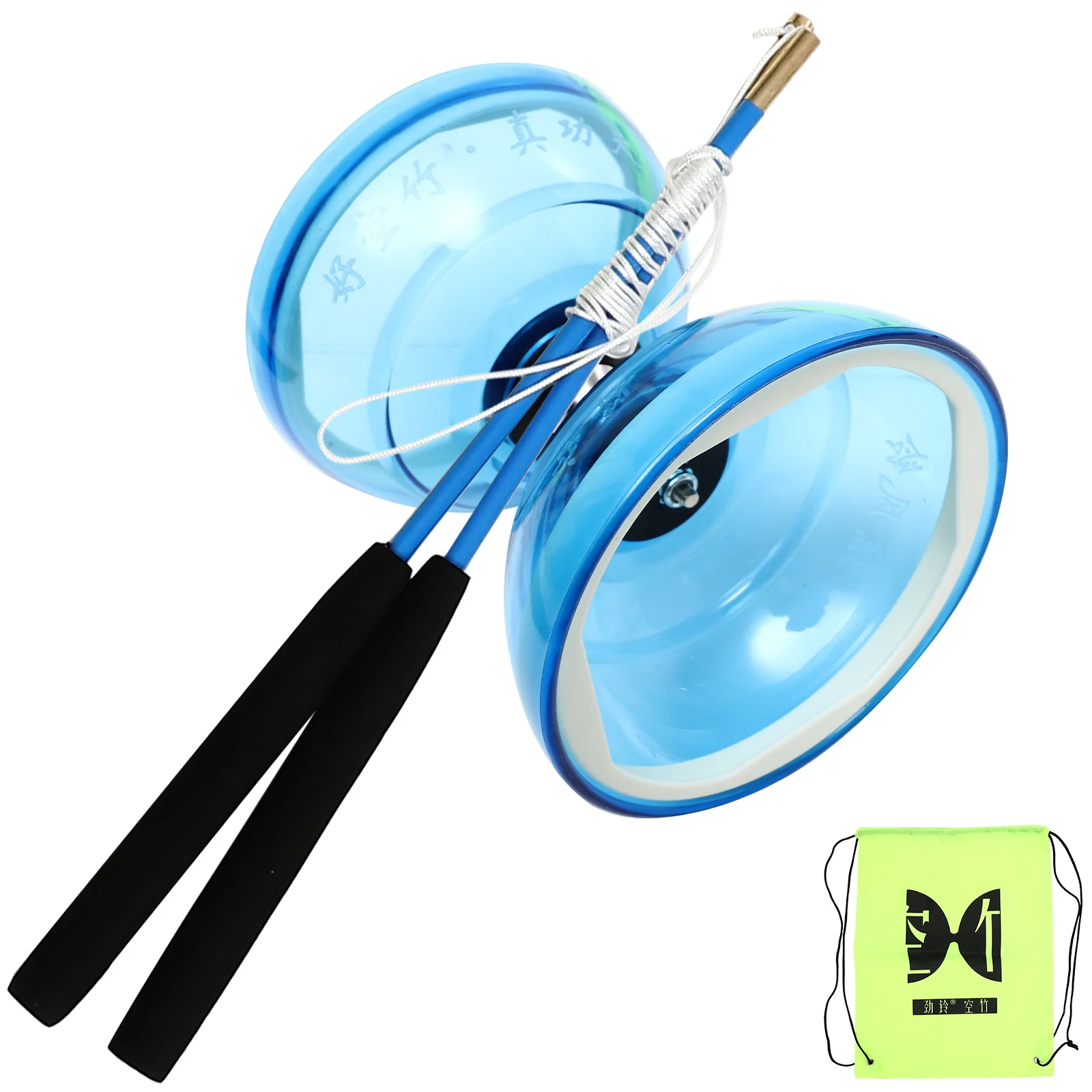 Diabolo profissional de rolamento triplo para idosos, brinquedo Yoyo, chinês rolamento, brinquedo de fitness, 1 conjunto