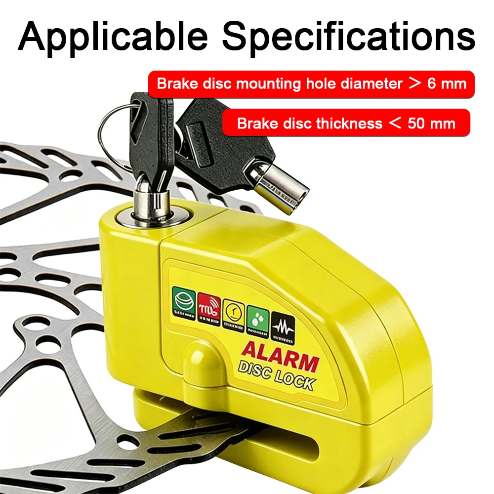 Universal Alarm Disc Lock Anti Theft Security Lock For Motorcycle Electric Scooter Bicycle Bike Brake Rotor Lock view 6