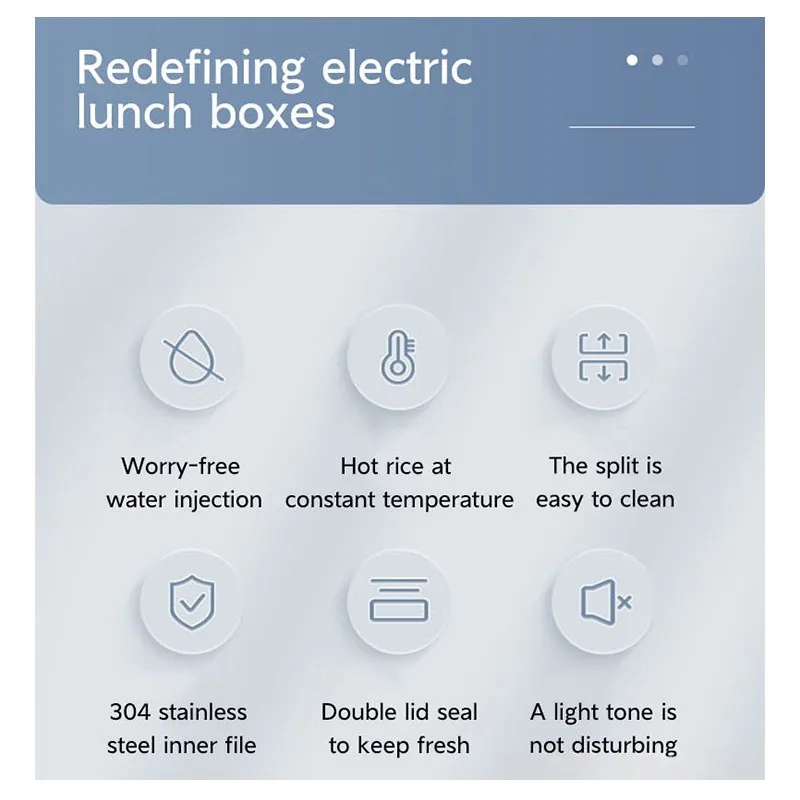 Lancheira isolada lite, portátil, aquecimento doméstico, lancheira elétrica com forro de aço inoxidável e bolsa de isolamento, plugue ue