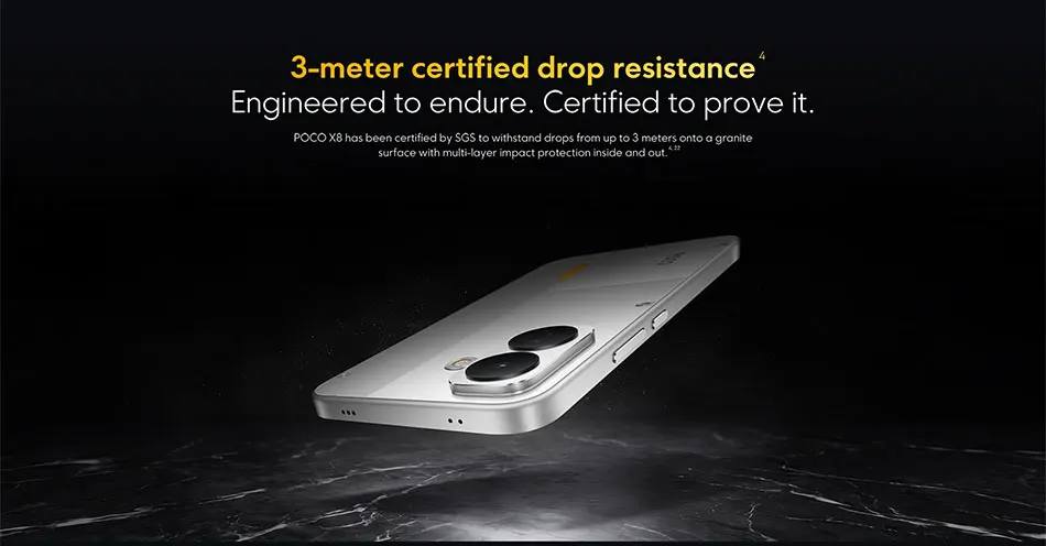 Global Version POCO X8 5G Smartphone 8340mAh battery 67W HyperCharge Snapdragon 6s Gen 4 50MP 6.83" 1.5K Display