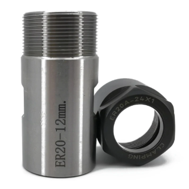 Lightweight 1Set C25 ER20 +7Pcs 3 -12Mm Collet Chuck Motor Shaft Extension Rod Spindle Collet Lathe Tools Holder