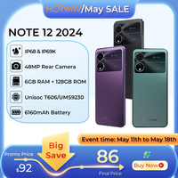 New HOTWAV Note 12 2024 Smartphone Android 14.0 5160MAH Cellphones 6+128GB 48MP+16MP+0.08MP Camera 6.8\