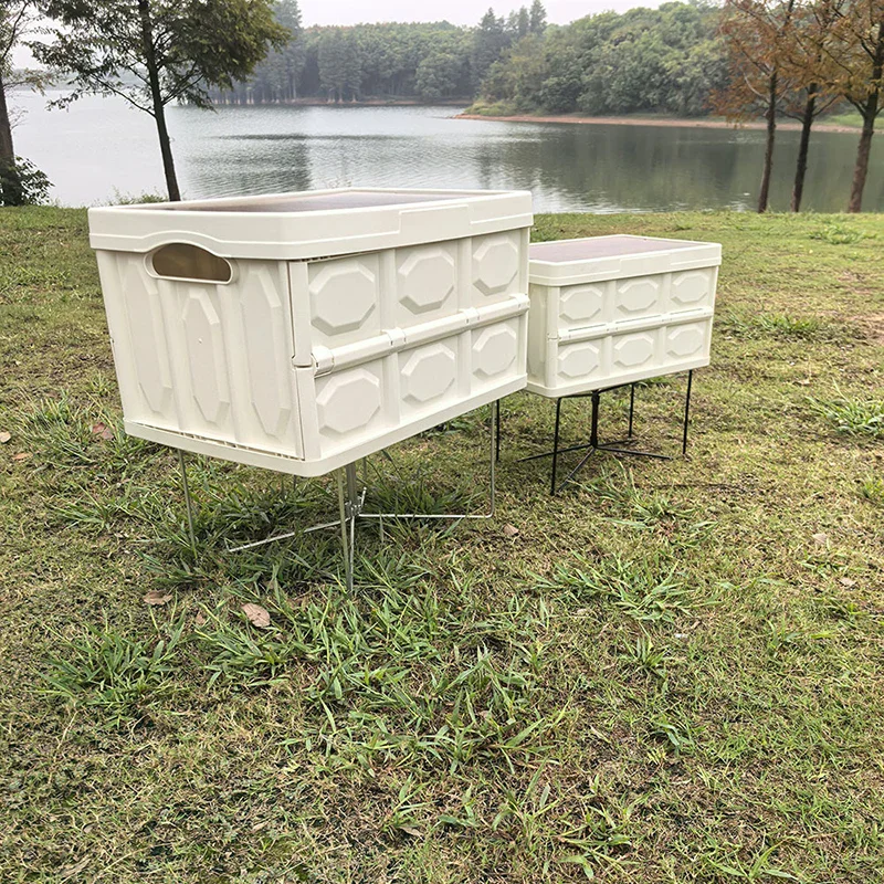 1 قطعة التخييم في الهواء الطلق للطي خفيفة الوزن صندوق تبريد رف حامل الحديد حاوية علب باردة حامل التخييم العرض #2