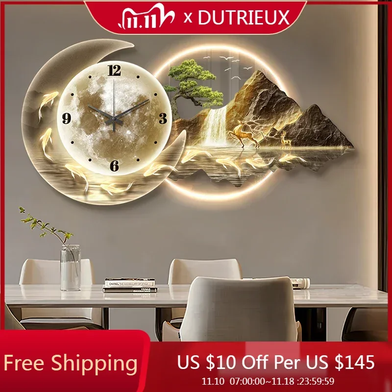 

Modern Art Mural Wall Clocks Led Living Room Luxury Digital Restaurant Wall Watch Minimalist Horloge Murale Home Decoration