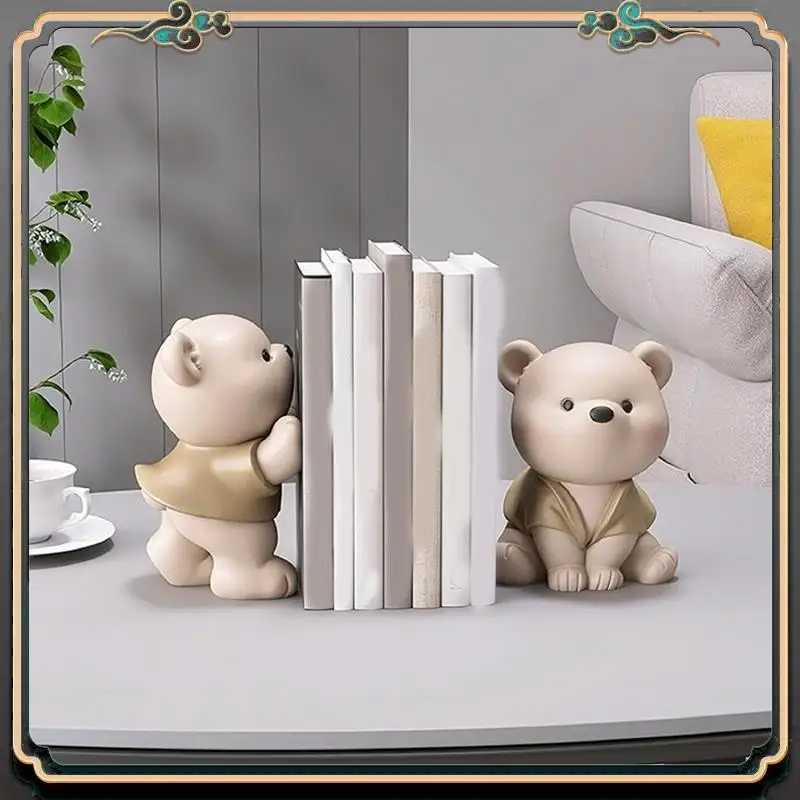 

Reliable-Cute Bear Decorative Bookends, Unique Book Ends To Hold Books Heavy Duty Book Holder Organizer Stopper For Home Decor