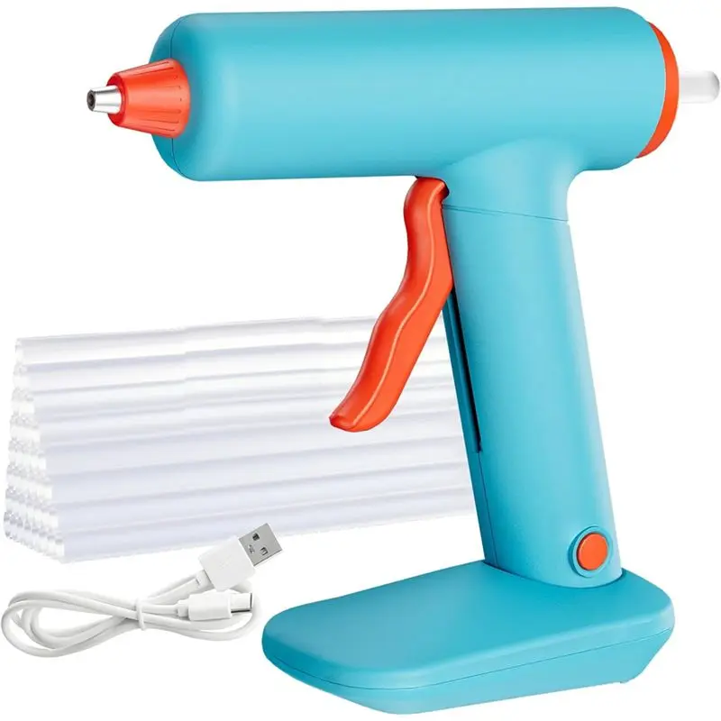 auau-ホットグルーガン、90秒高速加熱、グルーガンとスティックセット、2600mah-type-c充電式、30本のプレミアムグルースティック、工芸用