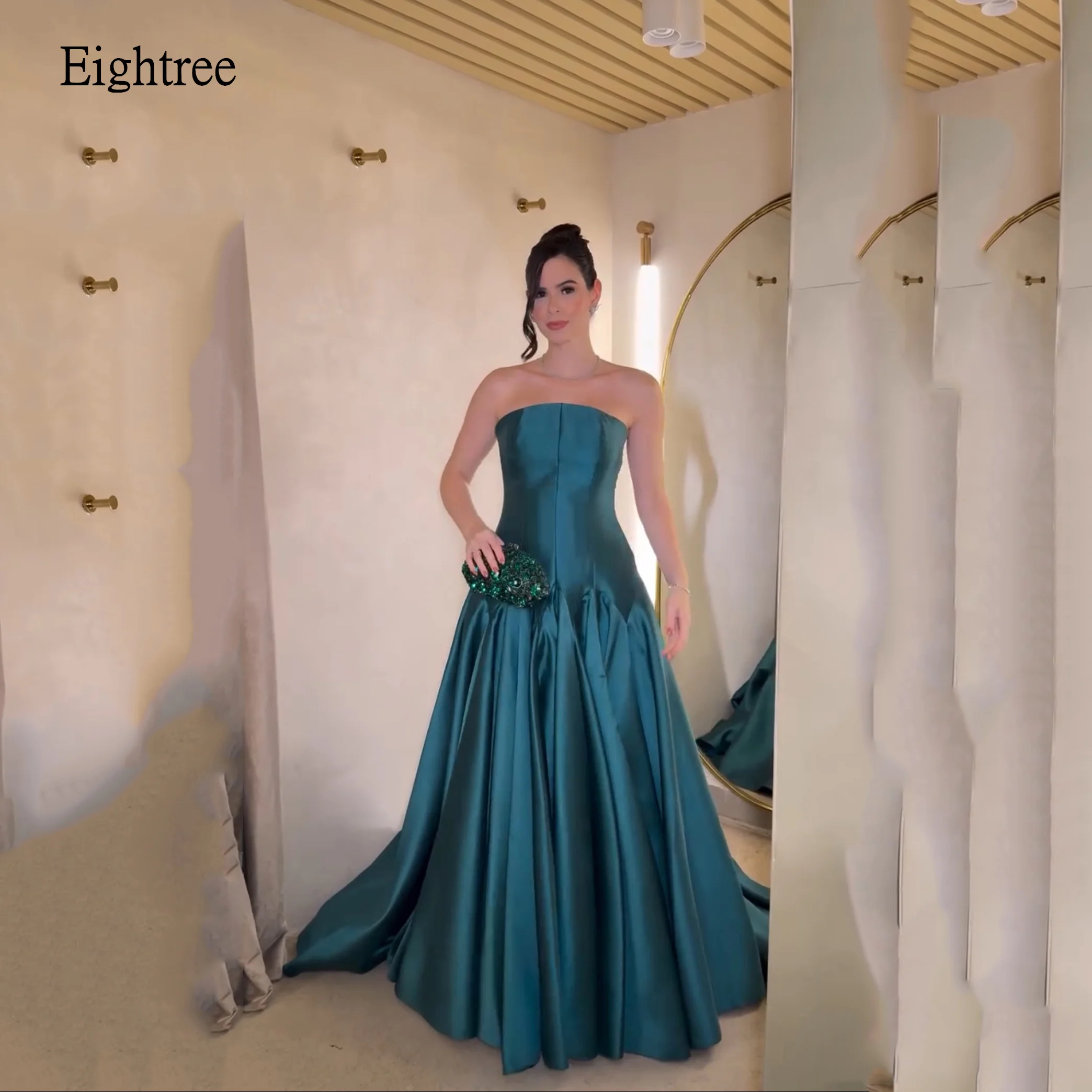 

Eightree Modern Strapless A Line Formal Prom Gowns Backless Evening Dress Floor Length Party Dresses 2025 Customized