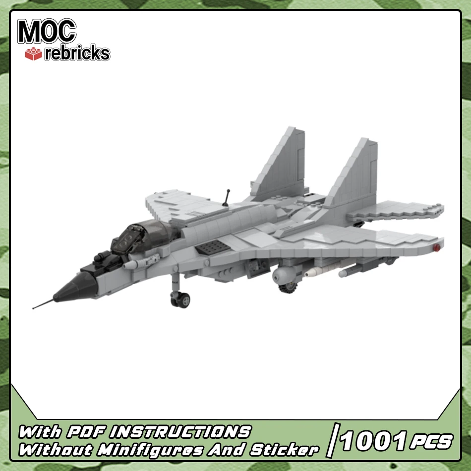 

Military Series MOC Bricks Russian Air Force MIG-29 Fulcrum Fighters Building Blocks WW2 Aircraft Model DIY Set Boy Toys Gifts