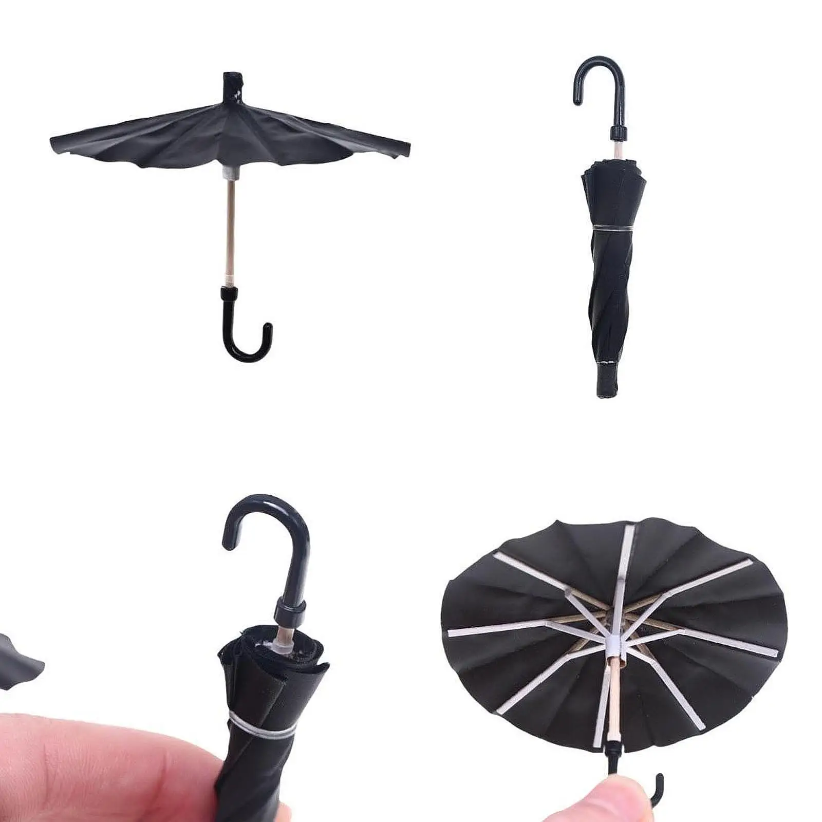 2x 1:12 Scale Doll House Umbrellas 1: 12 Miniature Dollhouse Umbrellas