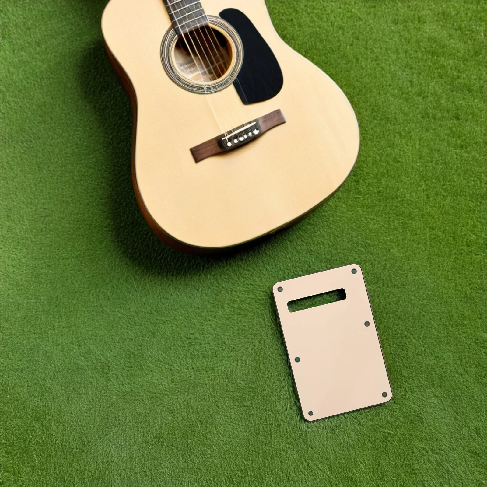 

2Pcs Electric Guitar Back Plate Replacement 6-Hole Rounded Edge Cover for Control Cavity Dust Protection Repair Accessory