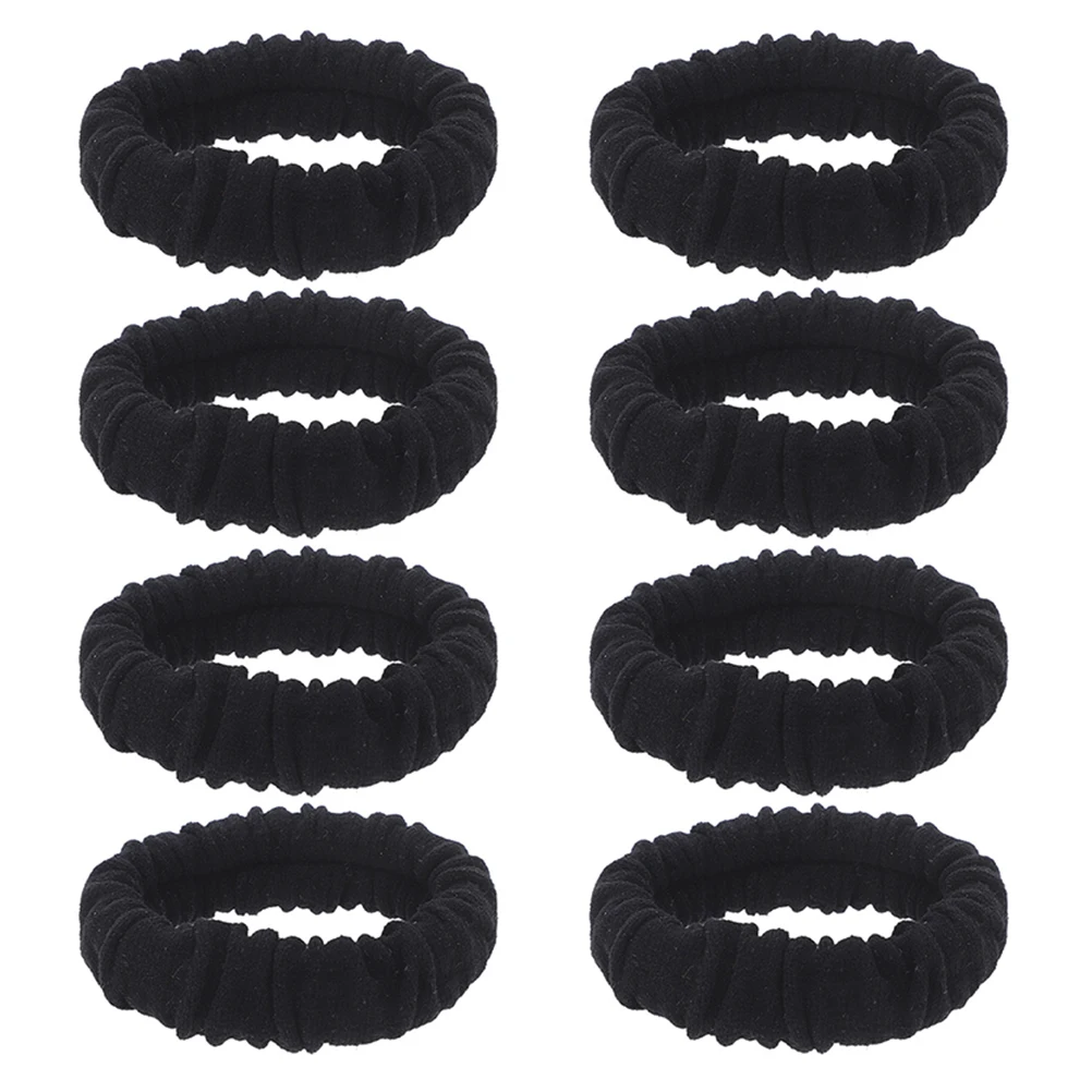 

8pcs Elastic Hair Band Black Spiral Ties Velvet Headband Cotton Scrunchies Girls Sport Long Curly High Elasticity Seamless