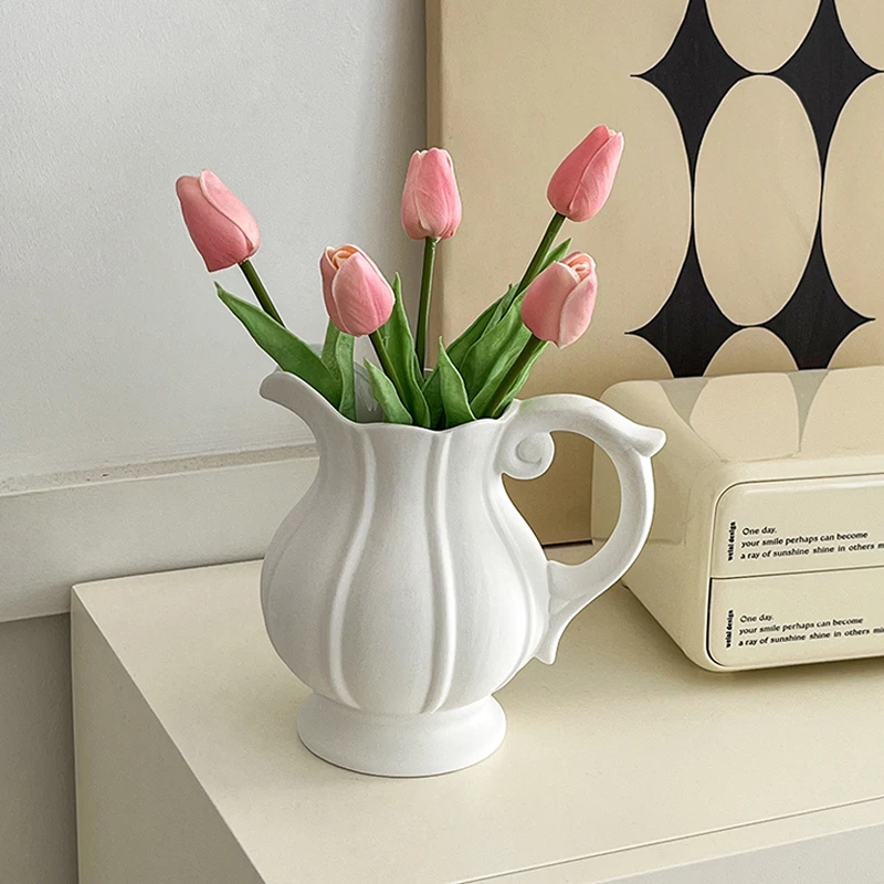 Modern Minimalist Ceramic Flower Vase Decorative Pieces for Living Room  Flowers Hydroponic Water Cultivation Chic Decor...