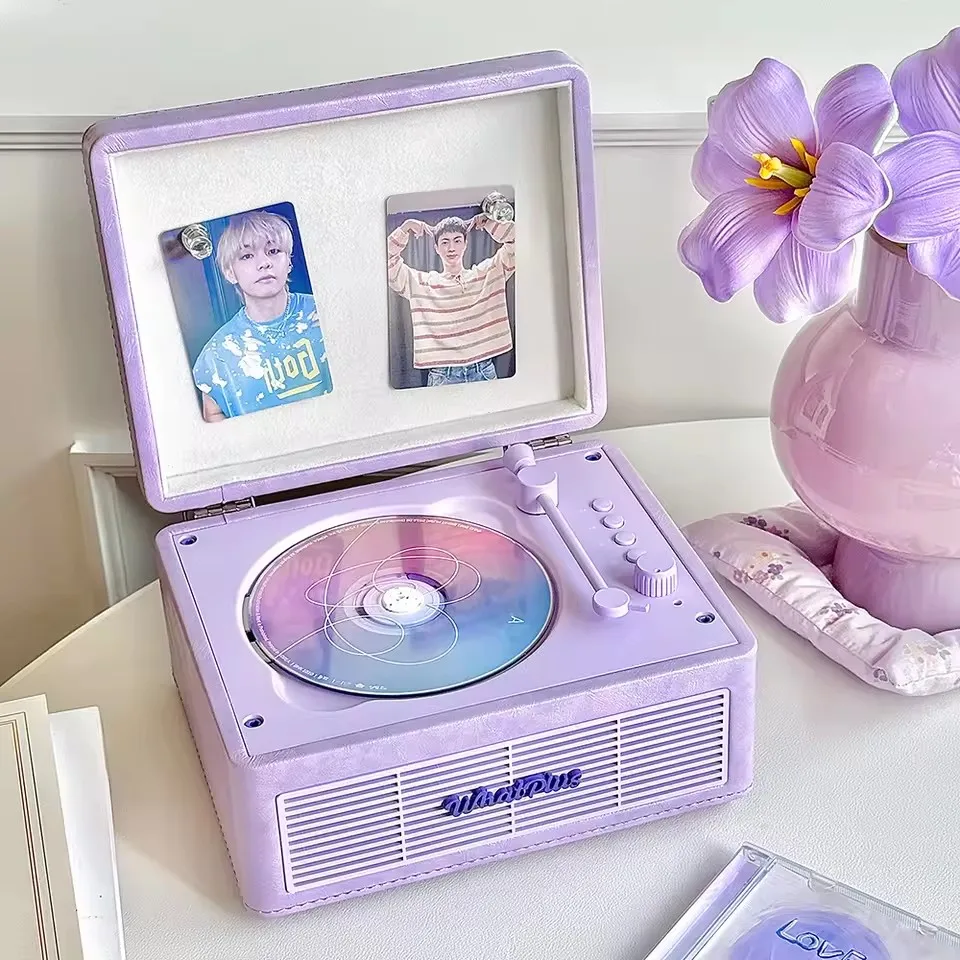WhatPlus C300 Retro CD-speler met hoge resolutie geluidskwaliteit Bluetooth stereo audiospeler Retro draagbare buitenluidspreker